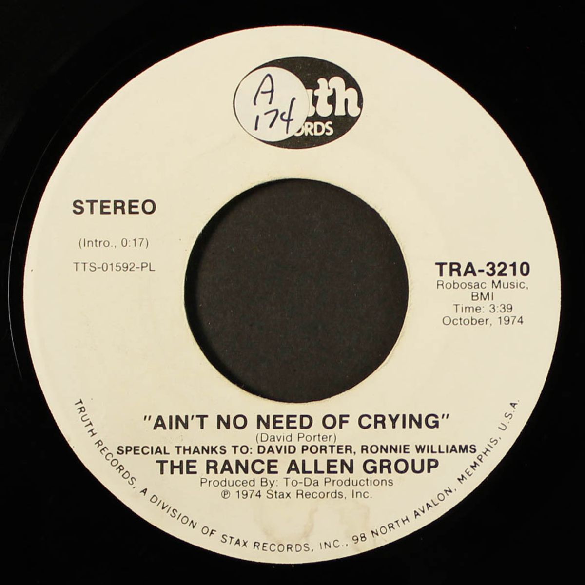 ain't no need of crying / if i could make the world better by RANCE ALLEN GROUP