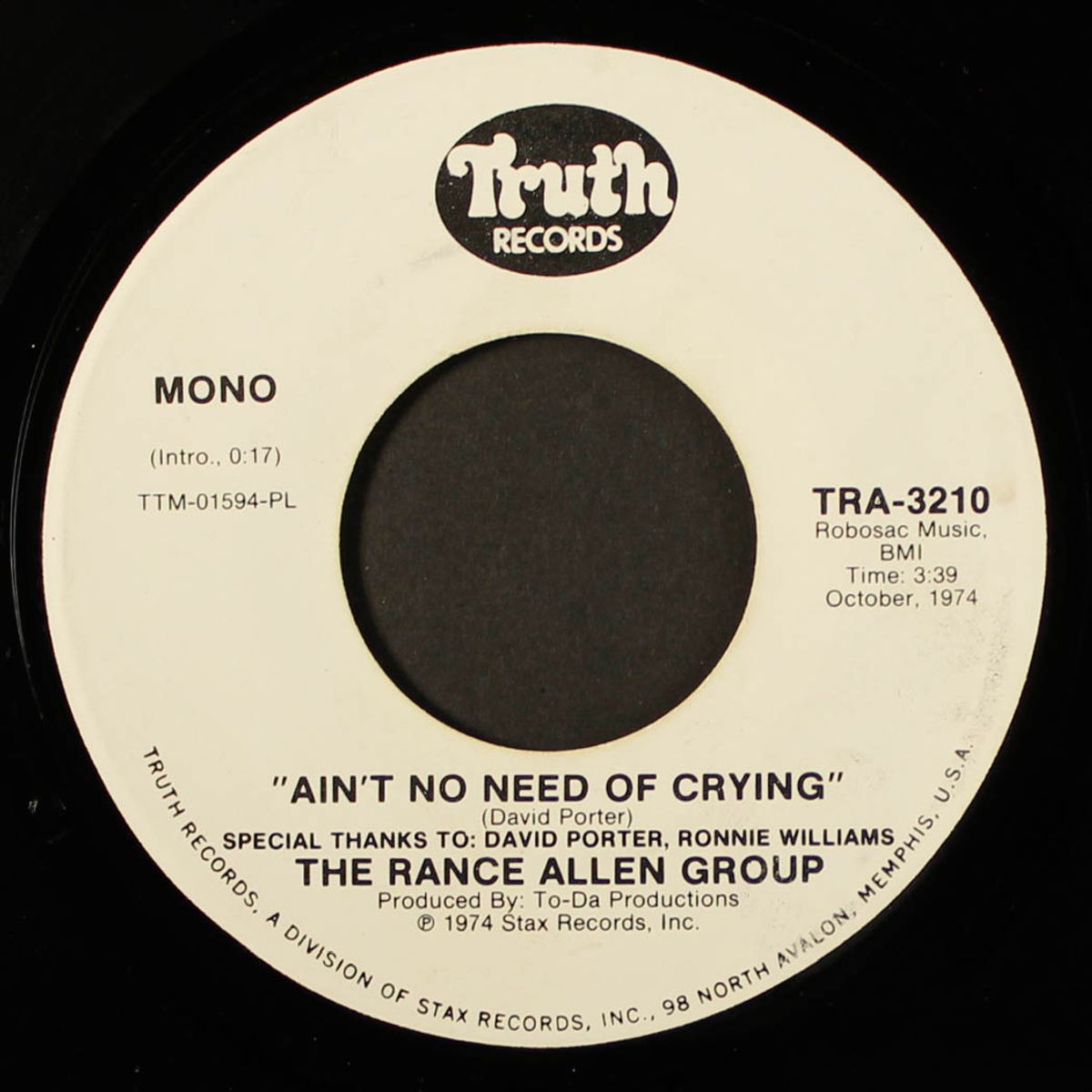 ain't no need of crying / if i could make the world better by RANCE ALLEN GROUP