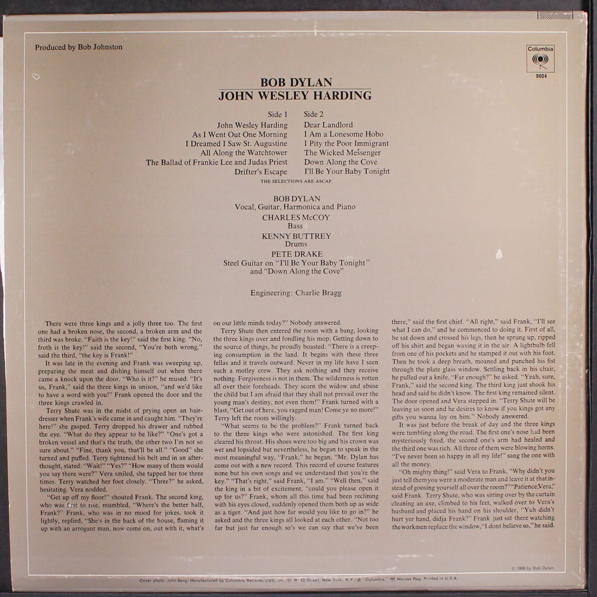 john wesley harding by BOB DYLAN
