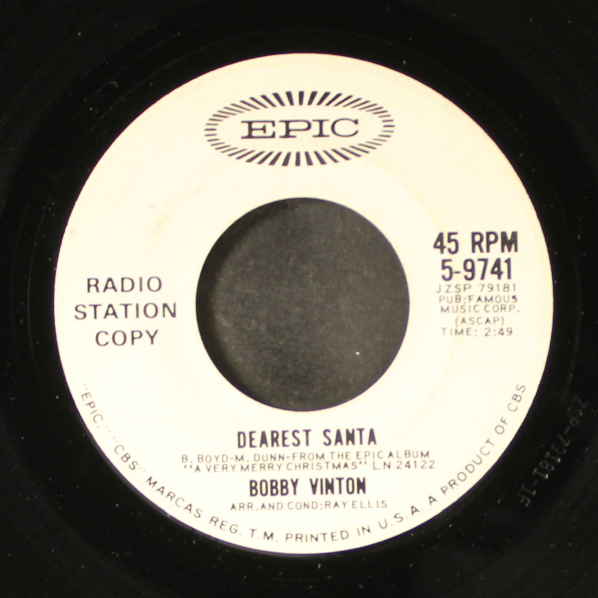 dearest santa / the bell that couldn't jingle by BOBBY VINTON