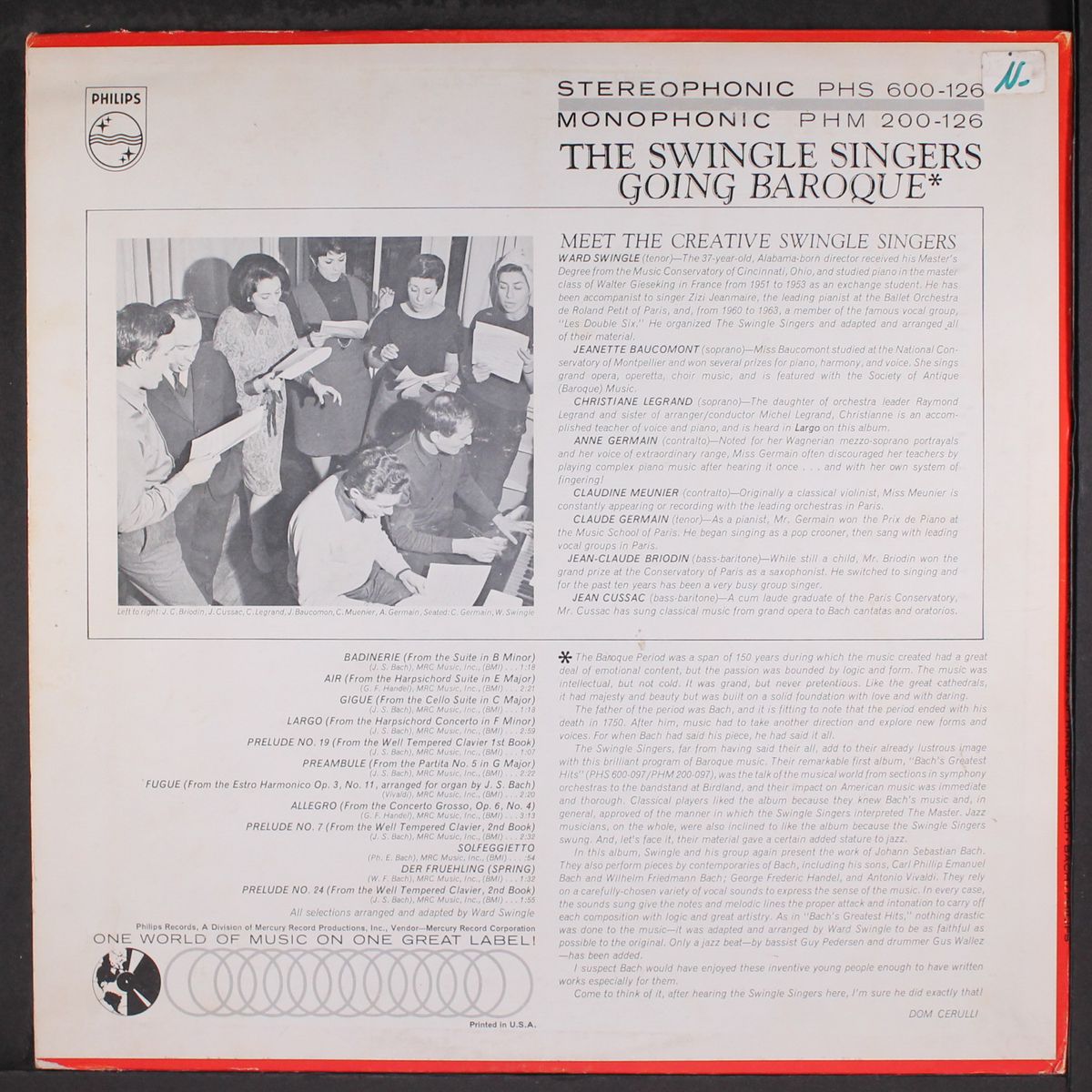 going baroque by SWINGLE SINGERS