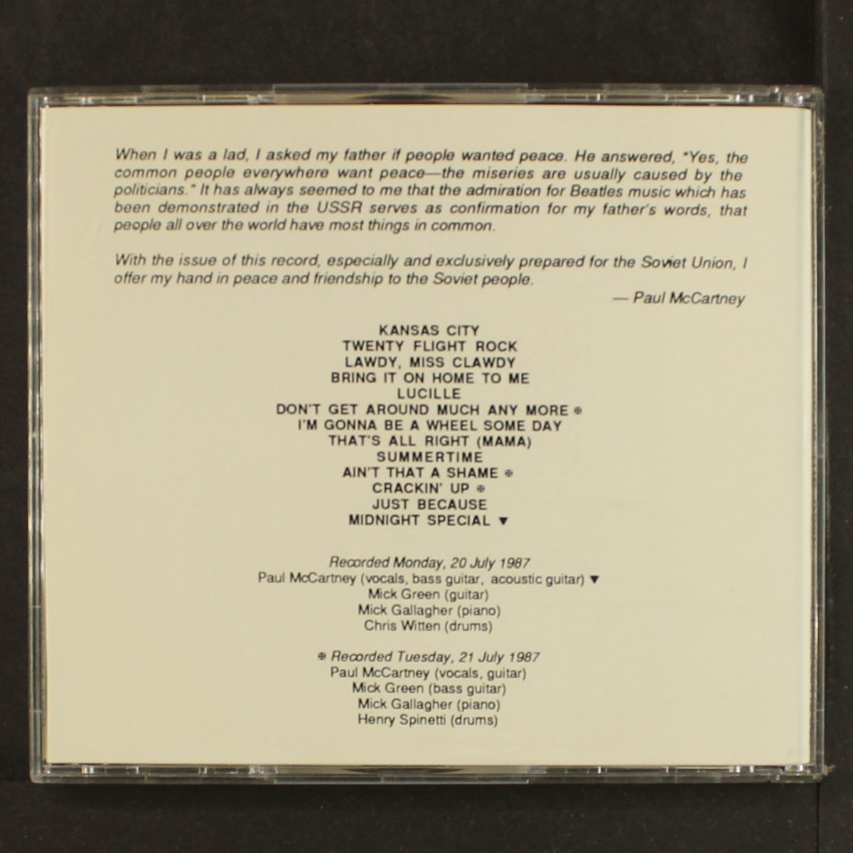 back in the ussr by PAUL MCCARTNEY