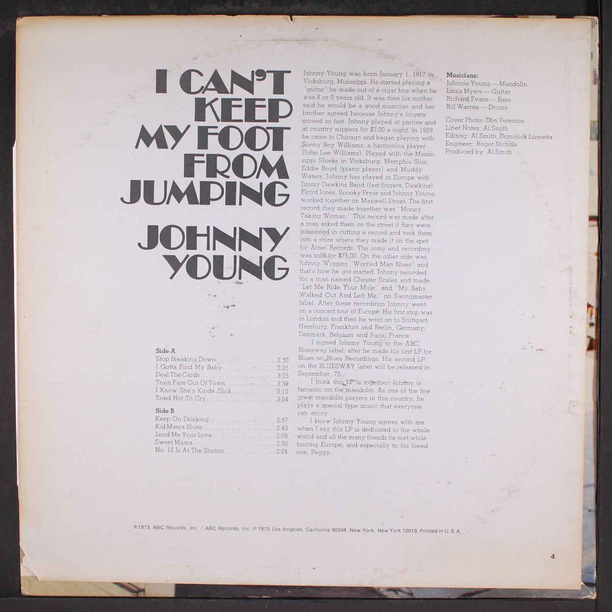 i can't keep my foot from jumping by JOHNNY YOUNG