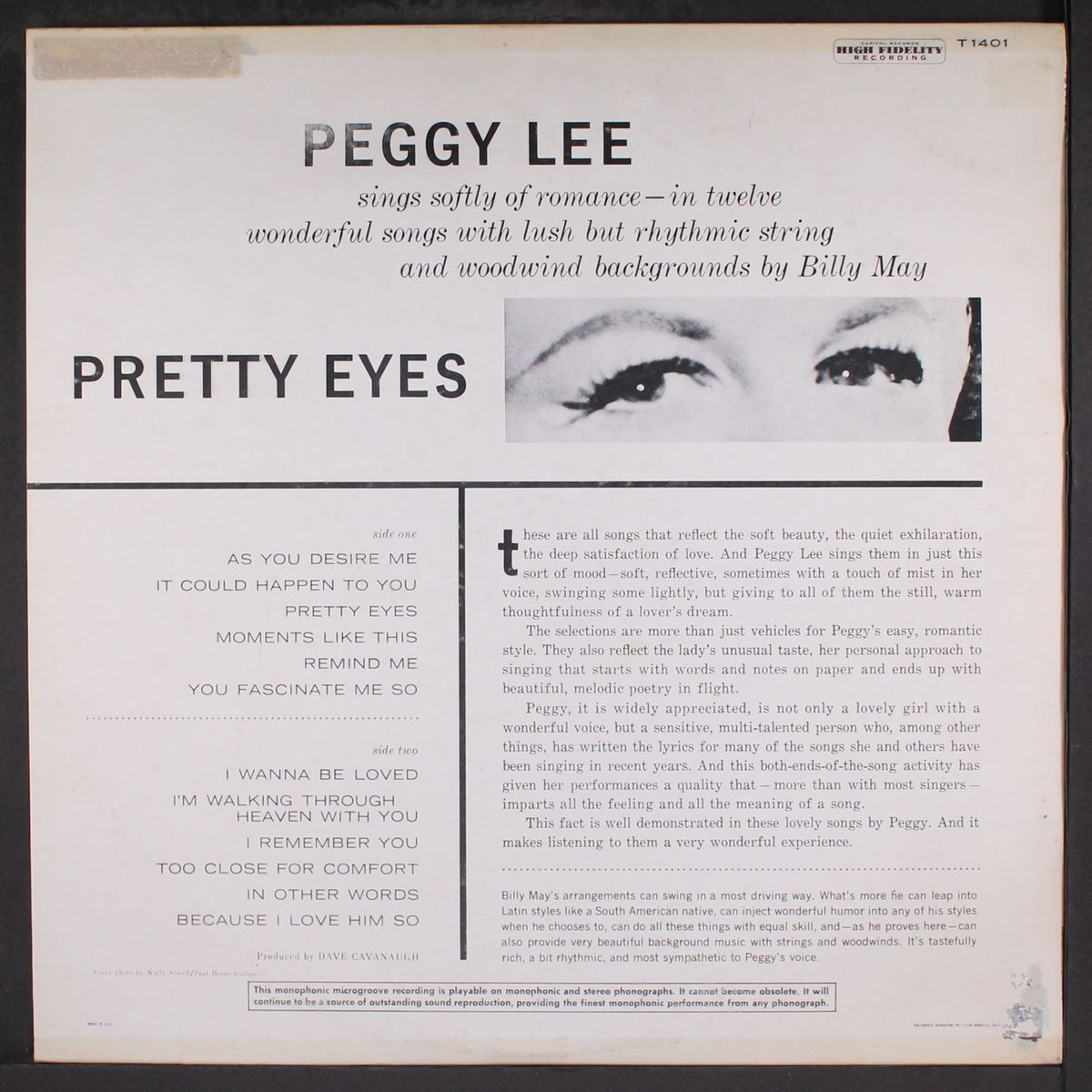pretty eyes by PEGGY LEE
