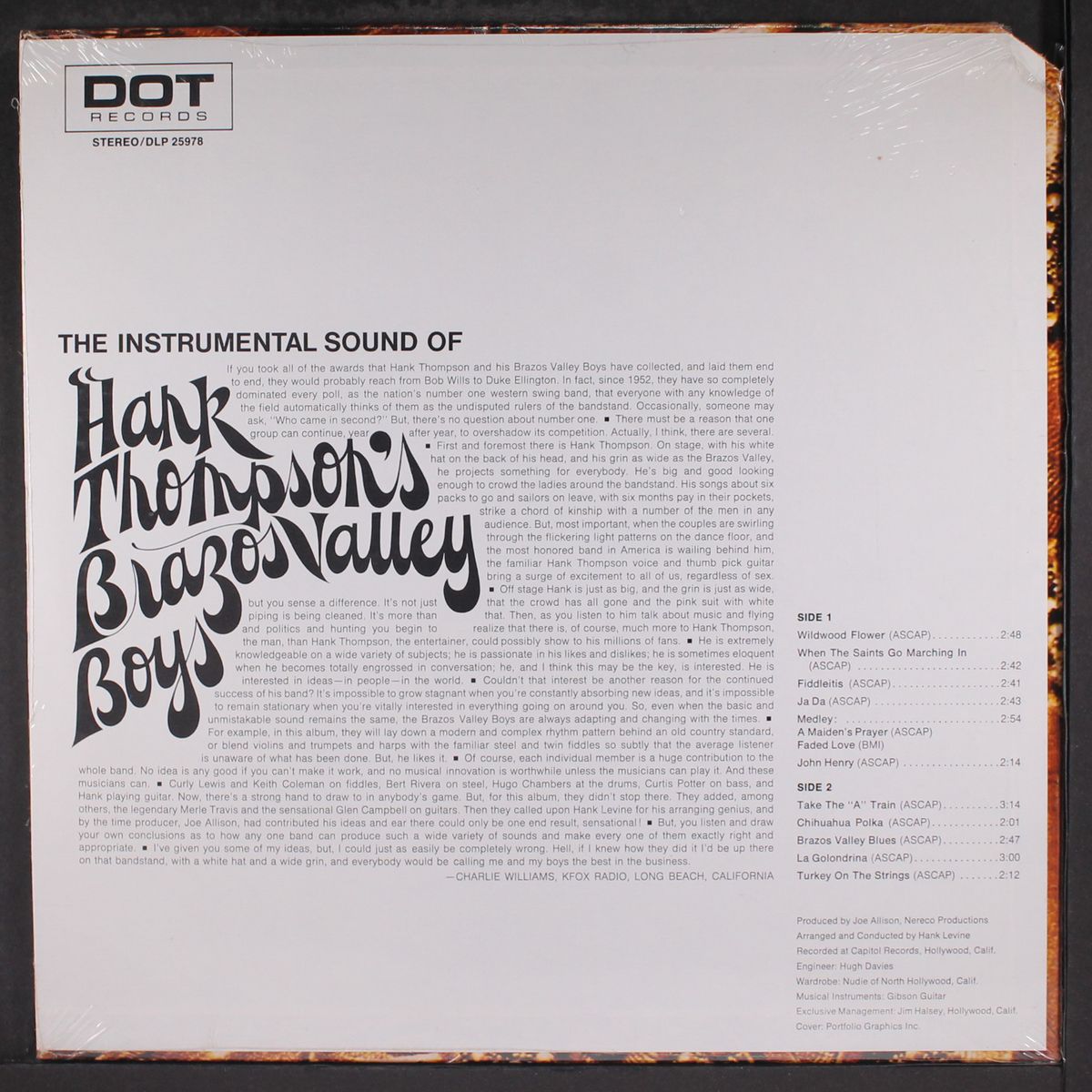 the instrumental sound of by HANK THOMPSON'S BRAZOS VALLEY BOYS