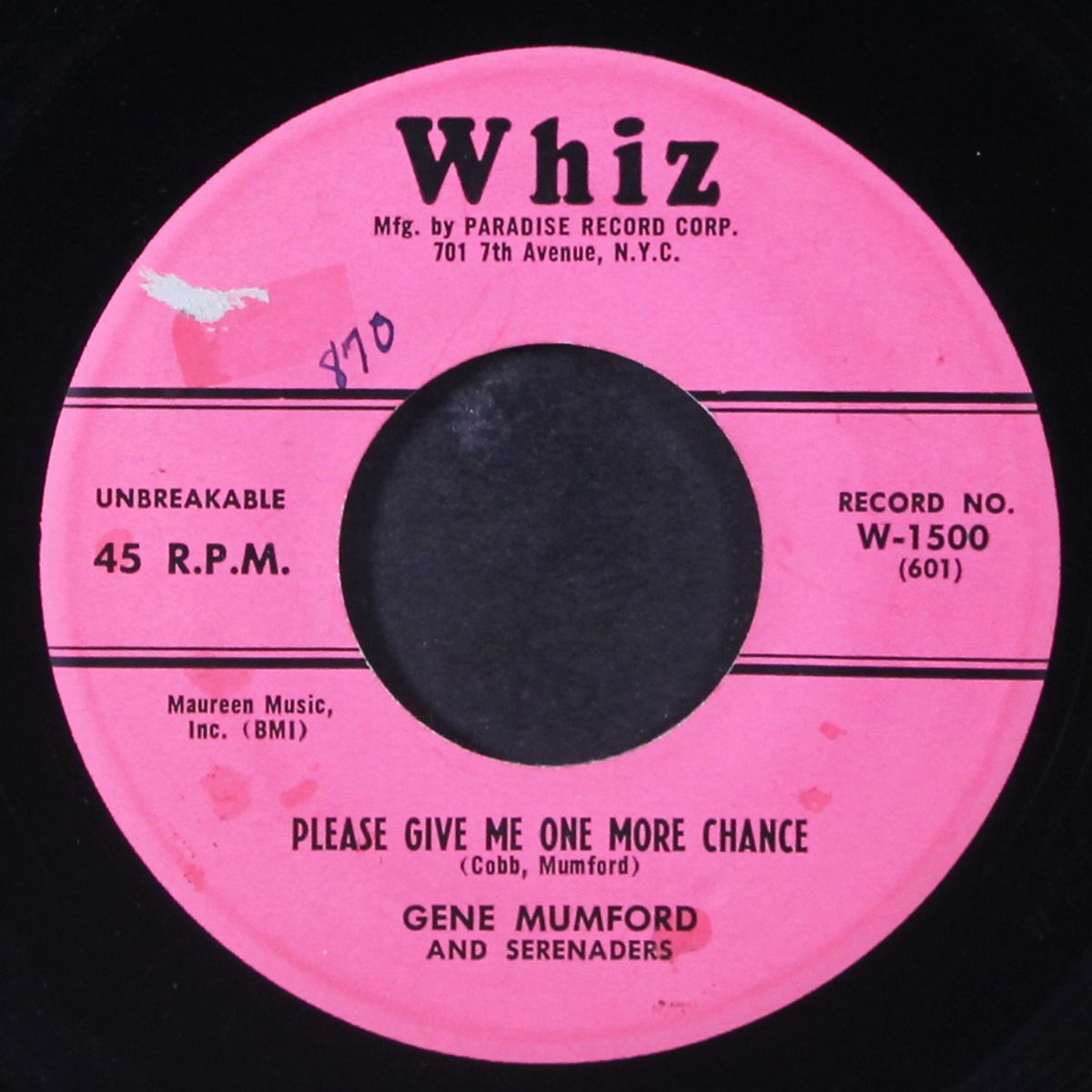 please give me one more chance / when you're smiling by GENE MUMFORD & SERENADERS
