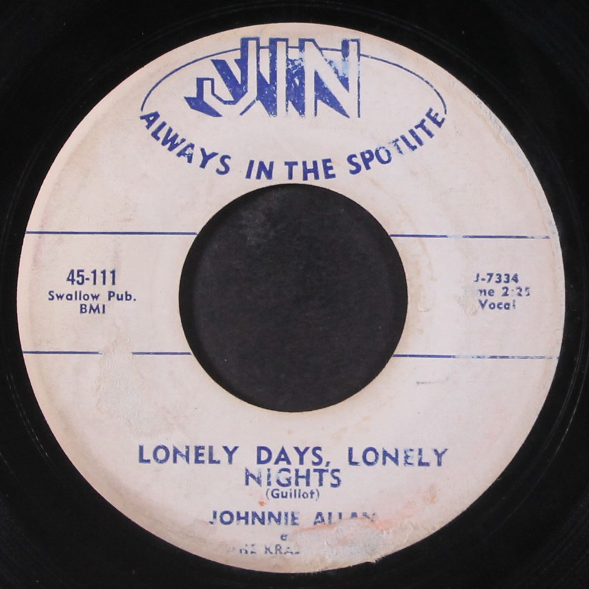 lonely days, lonely nights / the convict & the rose by JOHNNIE ALLAN & KRAZY KATS