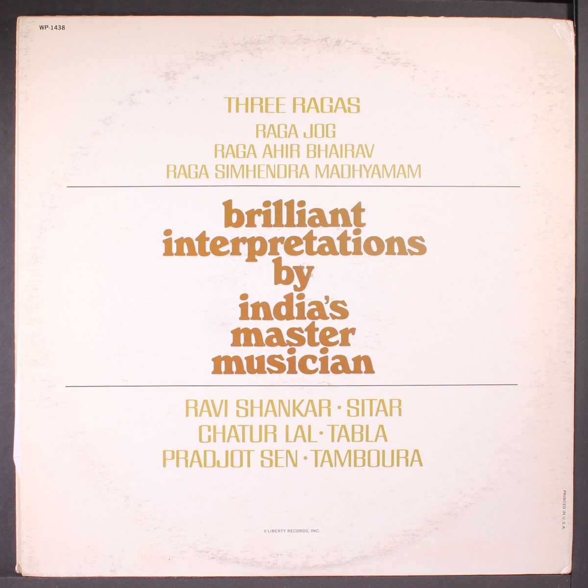 three ragas by RAVI SHANKAR