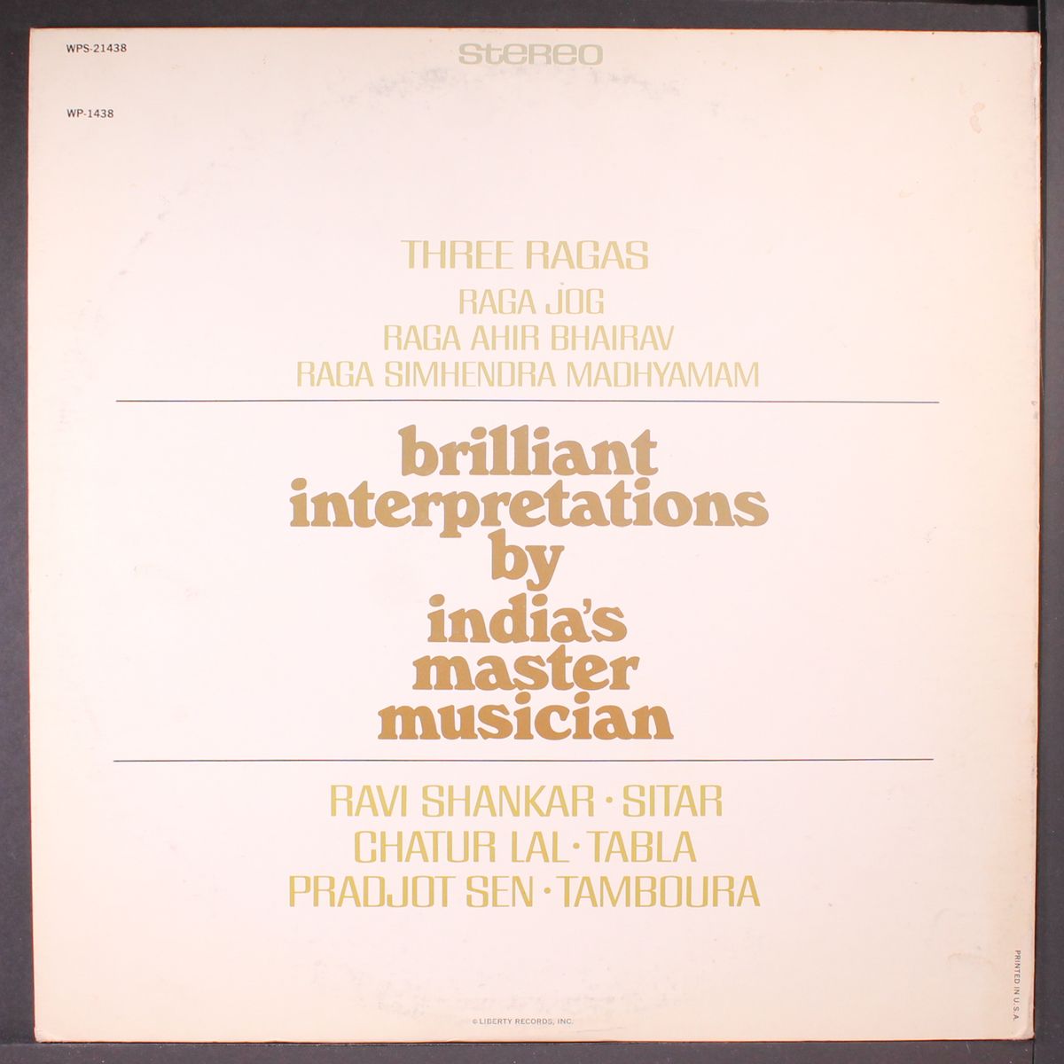 three ragas by RAVI SHANKAR