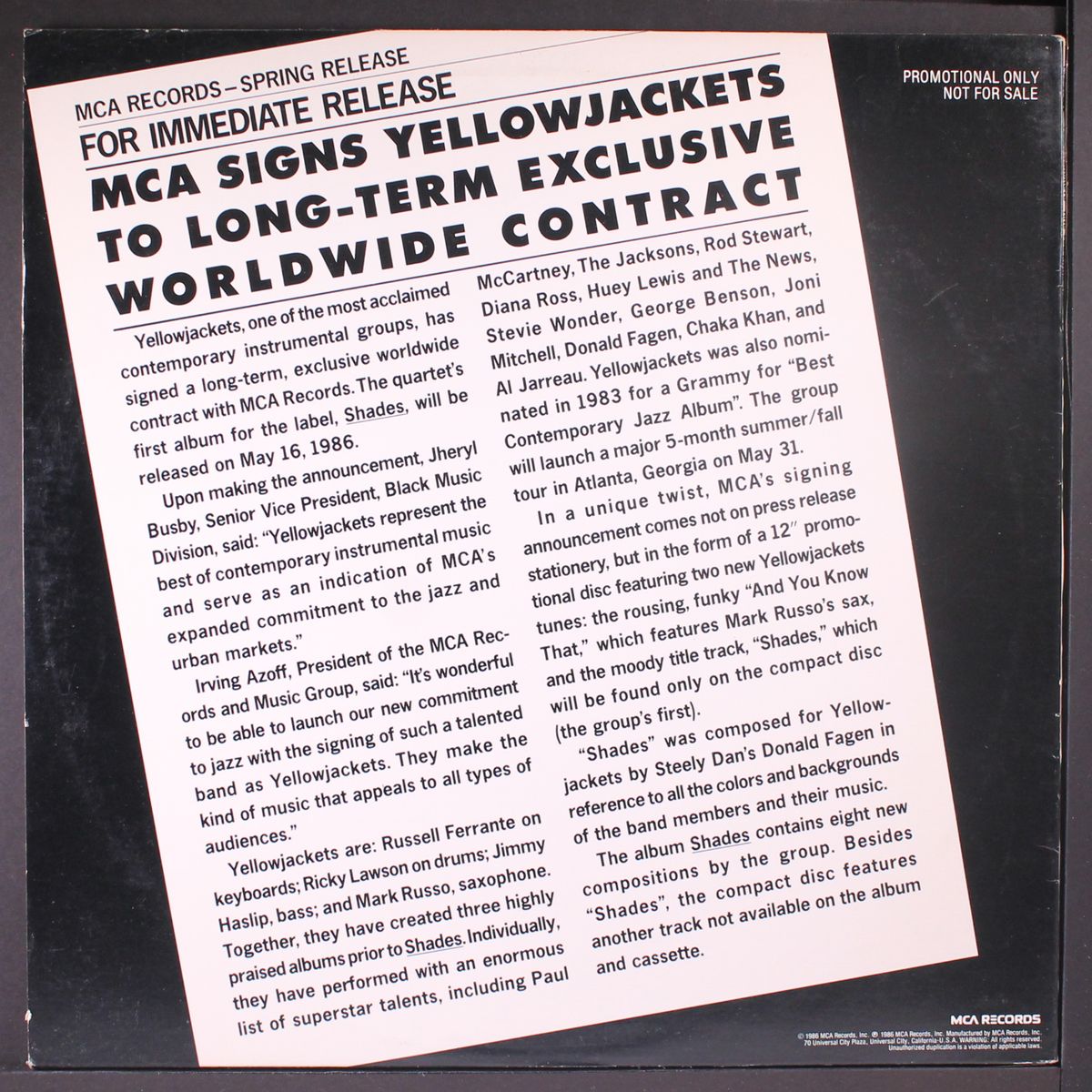 and you know that / shades by YELLOWJACKETS