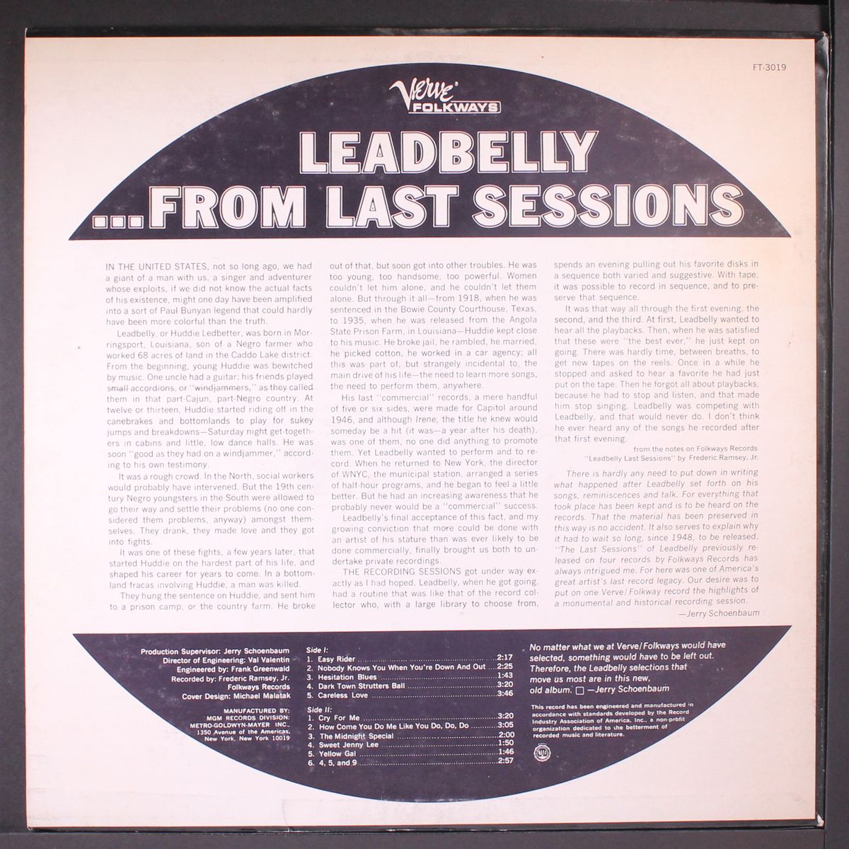from last sessions by LEADBELLY