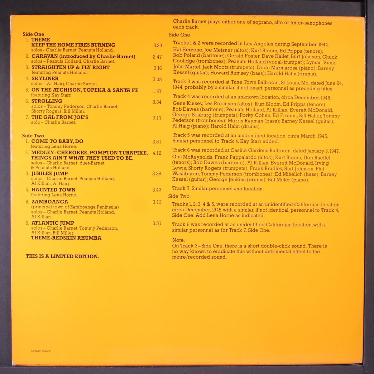 vol. 2 - superb performances never before available by CHARLIE BARNET