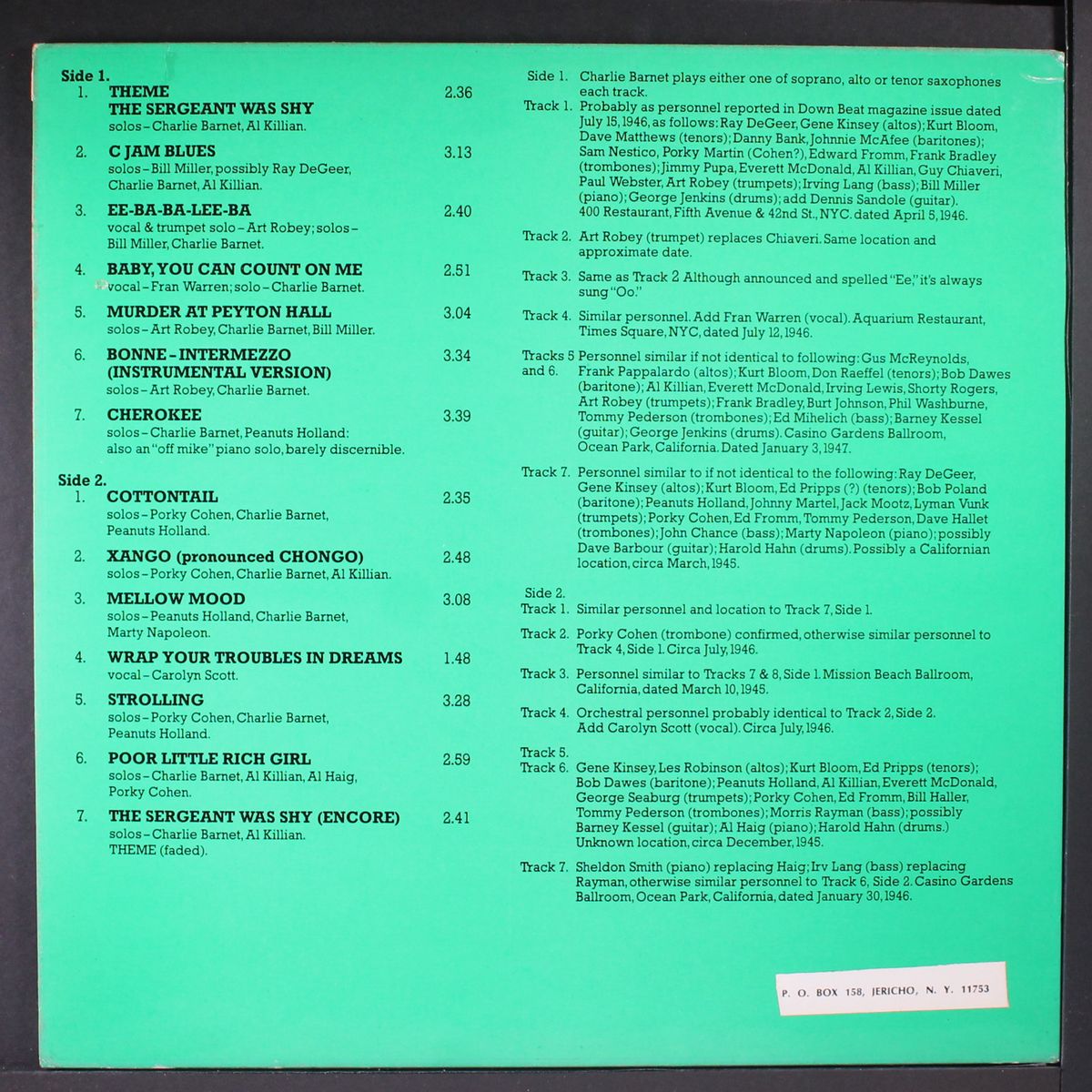 superb performances 1945-1947 vol .1 by CHARLIE BARNET