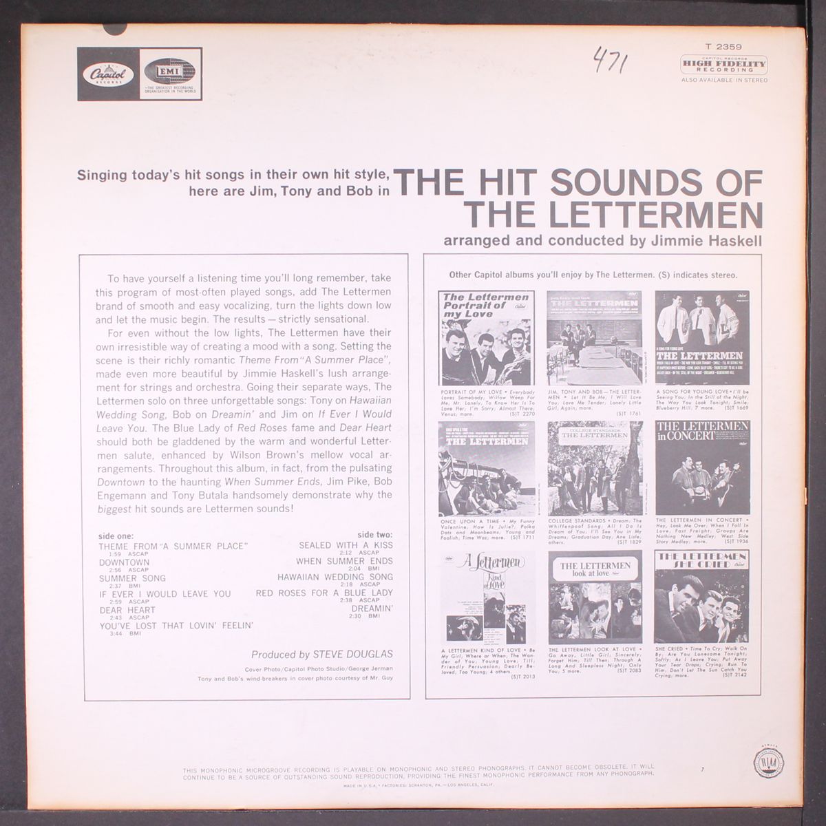 hit sounds of by LETTERMEN