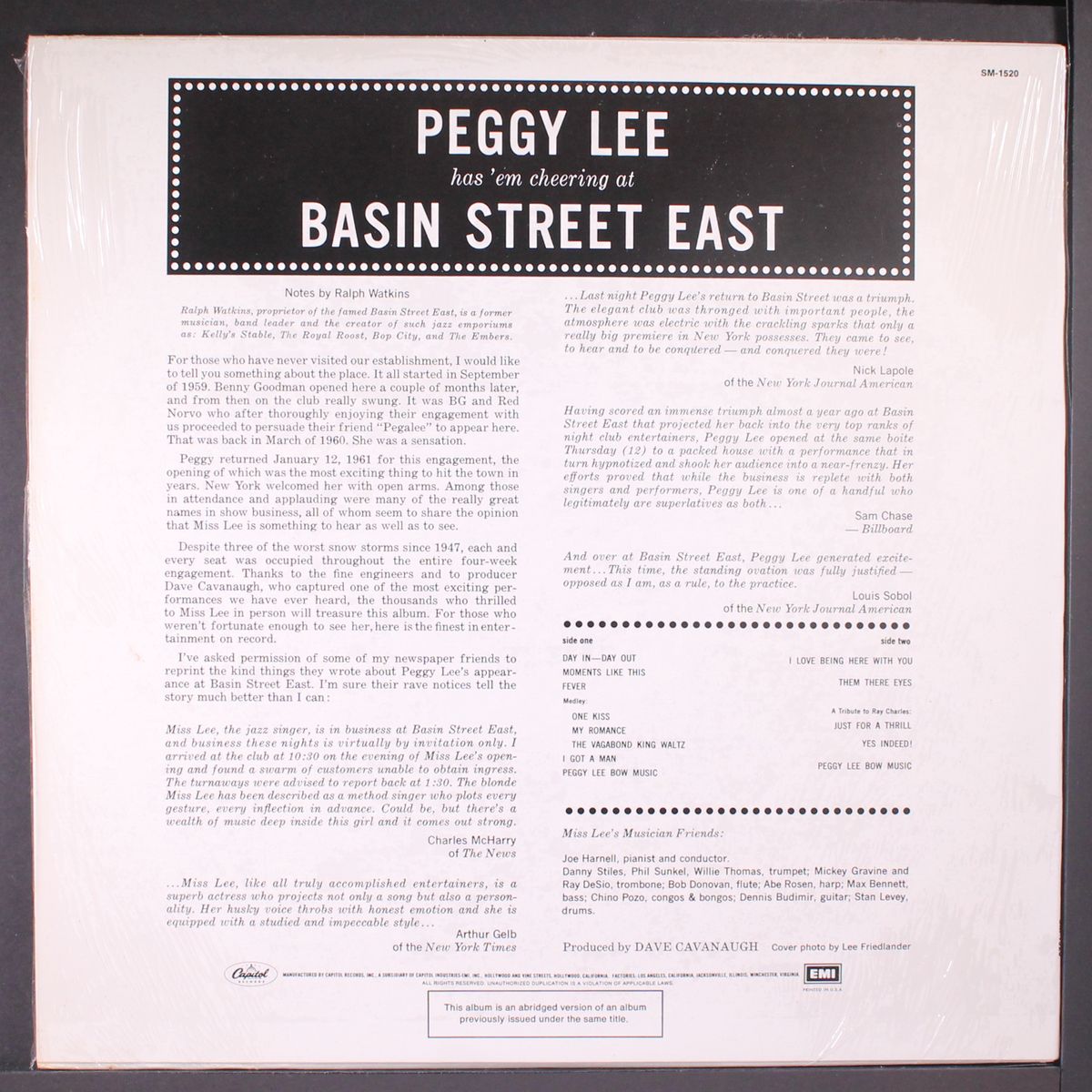 basin street east by PEGGY LEE