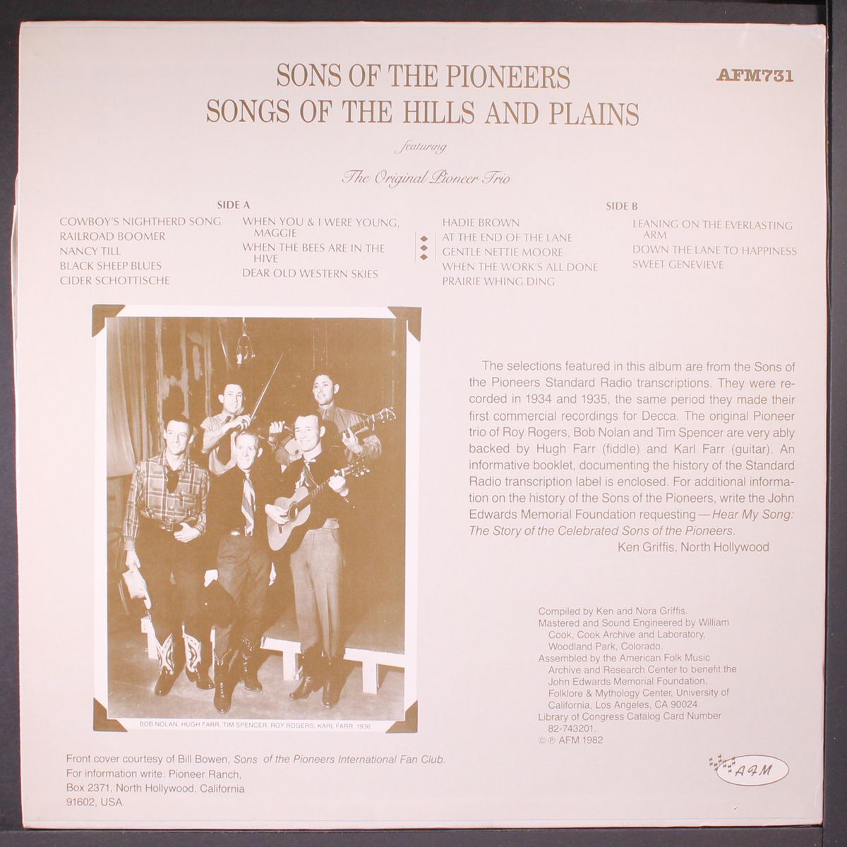 songs of the hills and plains by SONS OF THE PIONEERS