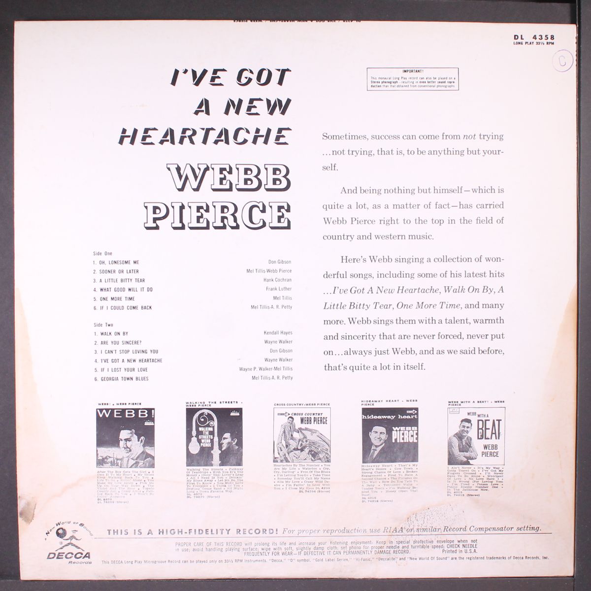 i've got a new heartache by WEBB PIERCE