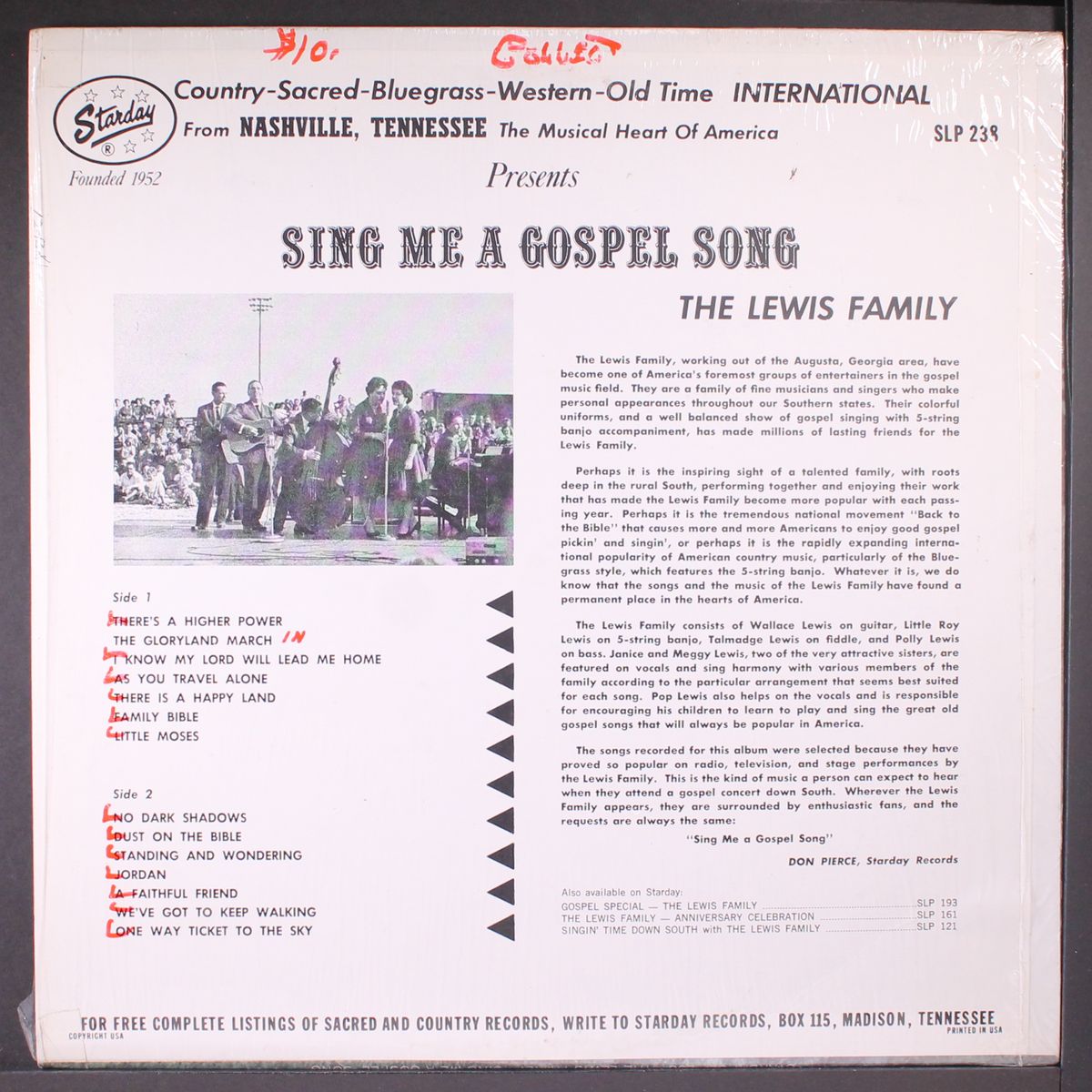 sing me a gospel song by LEWIS FAMILY