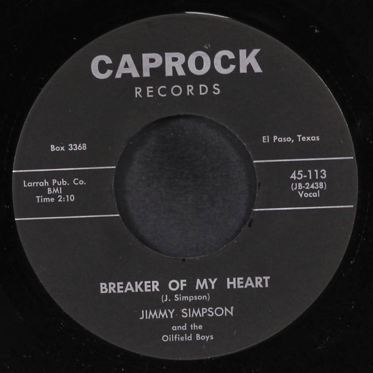 i'm an oilfield boy / breaker of my heart by JIMMY SIMPSON