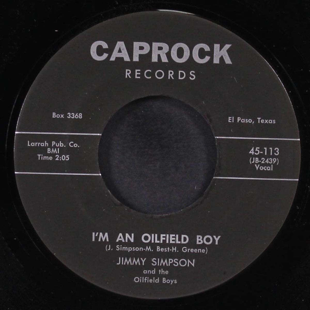 i'm an oilfield boy / breaker of my heart by JIMMY SIMPSON