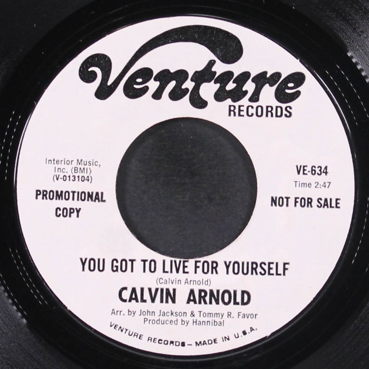 just a matter of time / you got to live for yourself by CALVIN ARNOLD