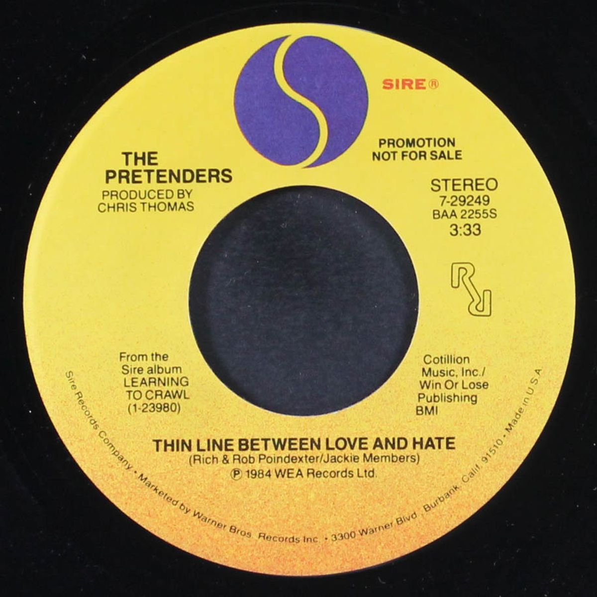 thin line between love and hate by PRETENDERS