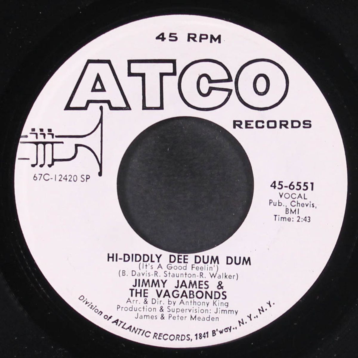 come to me softly / hi-diddly dee dum dum by JIMMY JAMES & VAGABONDS