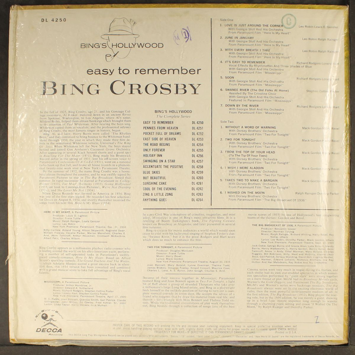 easy to remember by BING CROSBY