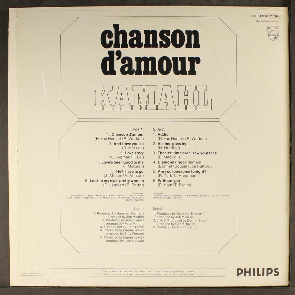 chanson d'amour by KAMAHL