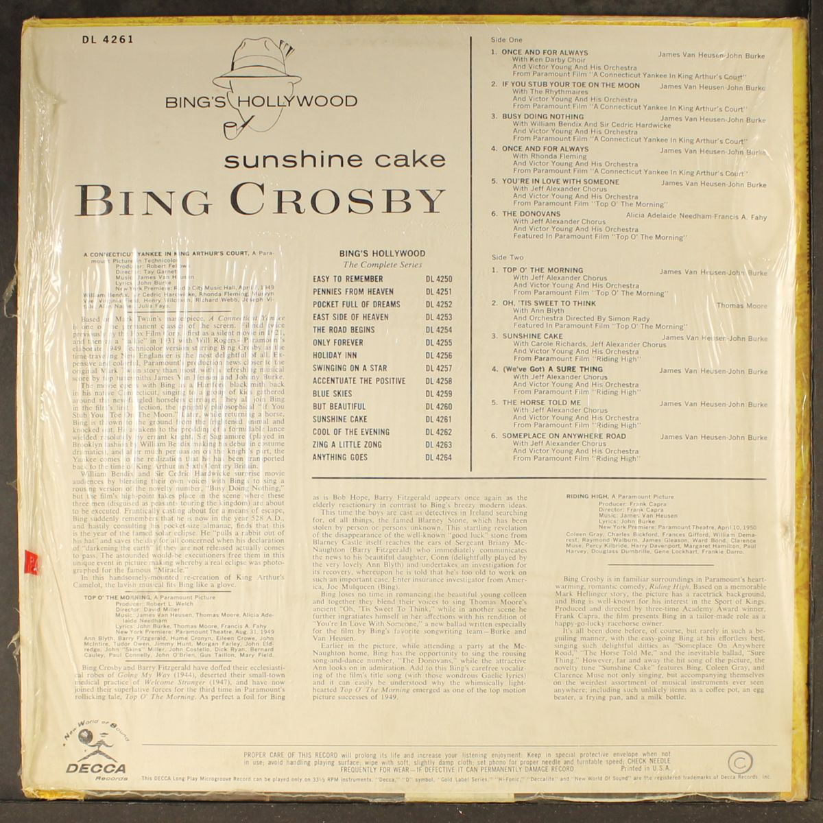 sunshine cake by BING CROSBY