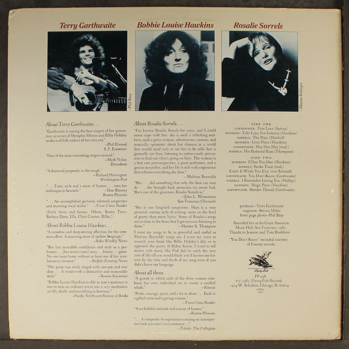 live at the great american music hall by TERRY GARTHWAITE & OTHERS
