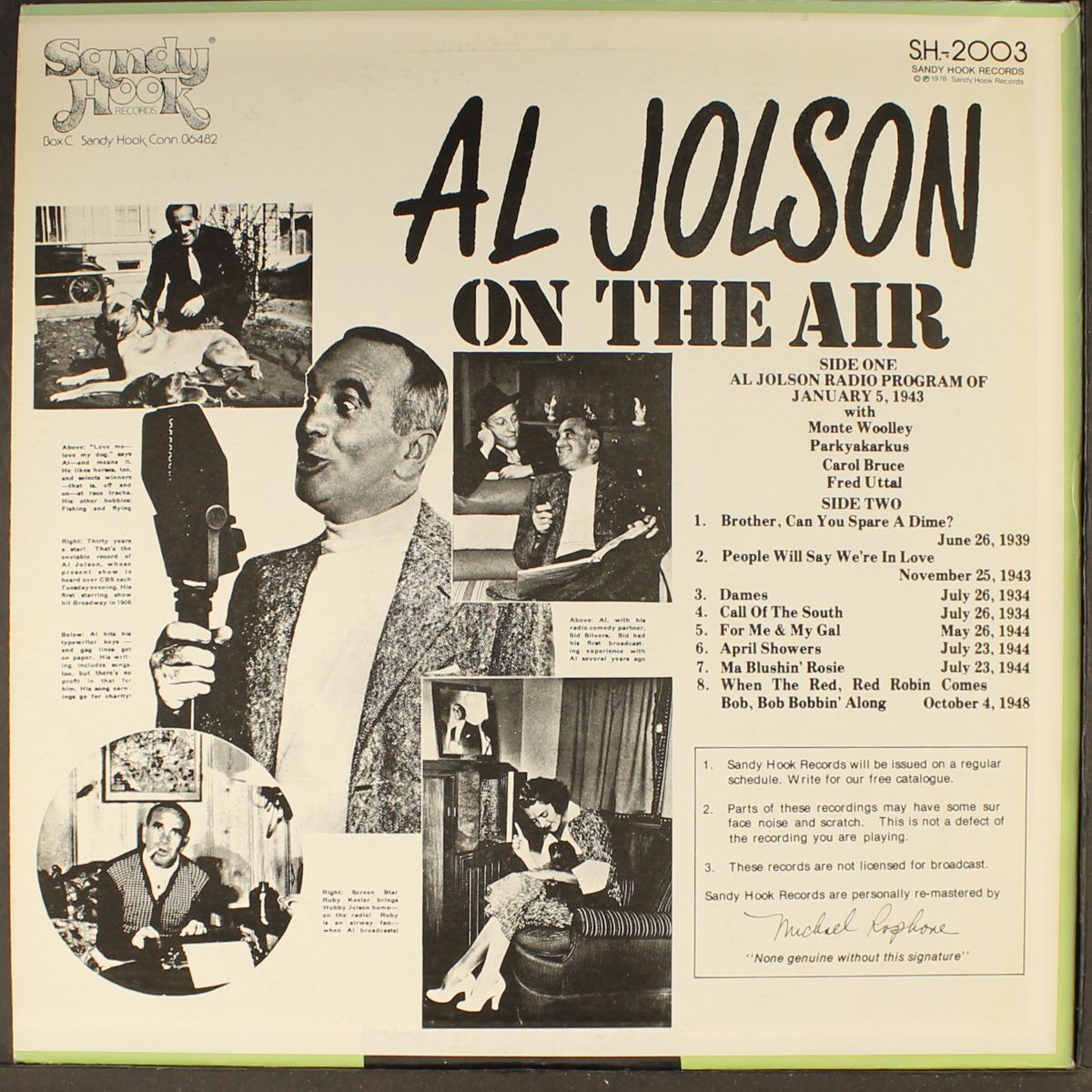 on the air by AL JOLSON