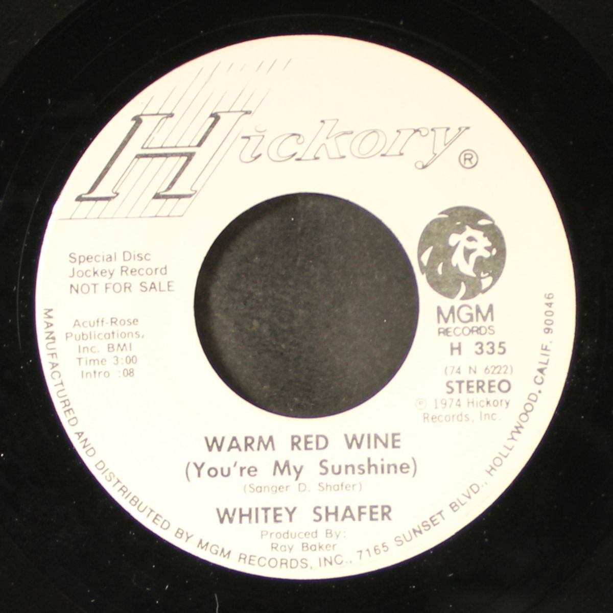 warm red wine / i need someone like me by WHITEY SHAFER