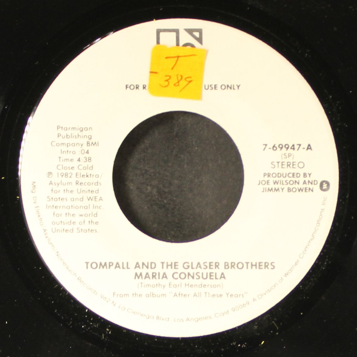 maria consuela / i could never live alone again by TOMPALL & GLASER BROTHERS