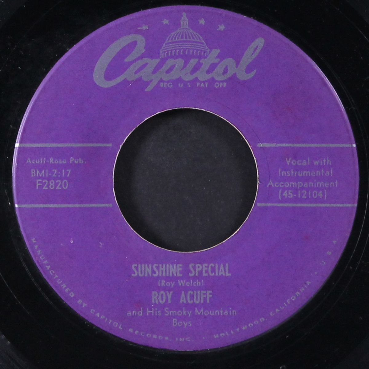 sunshine special / i closed my heart's door by ROY ACUFF