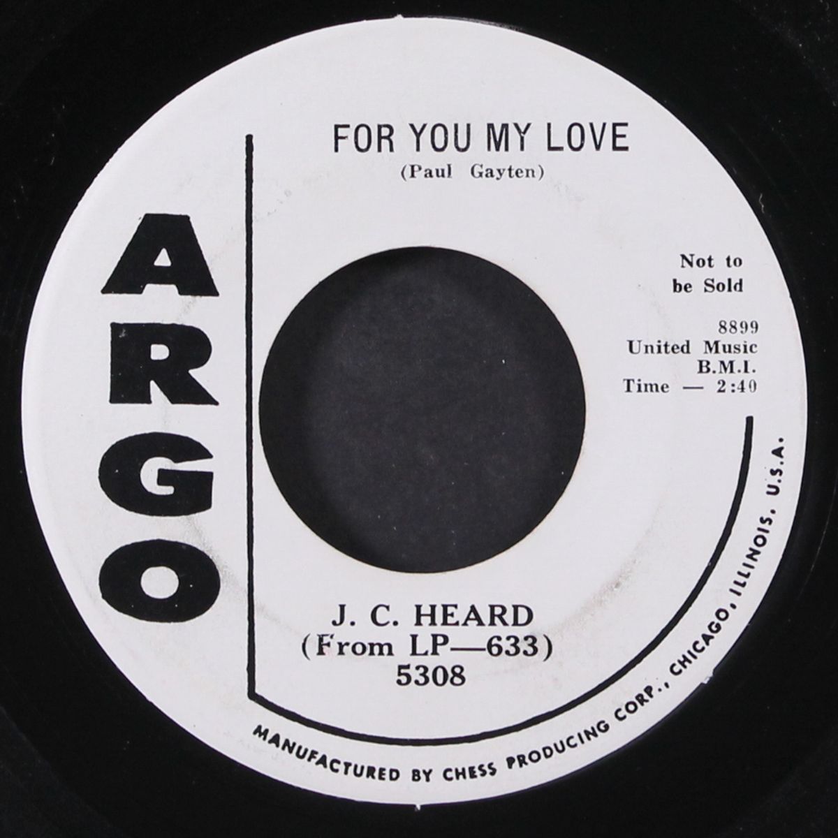 blues for sale / for you my love by J.C. HEARD