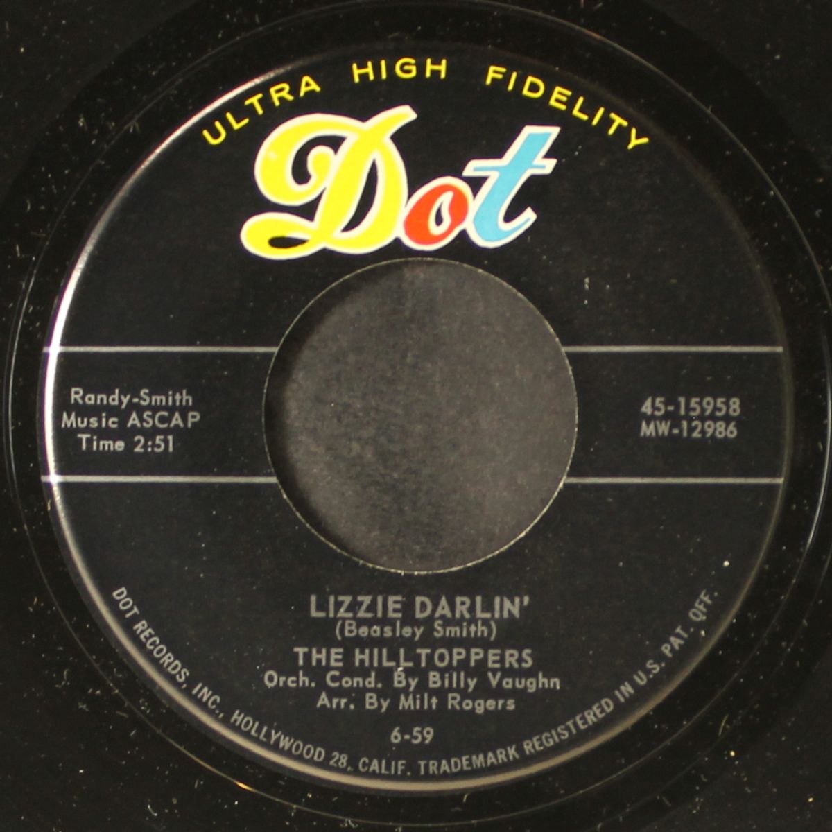 lizzie darlin' / lots of luck by HILLTOPPERS