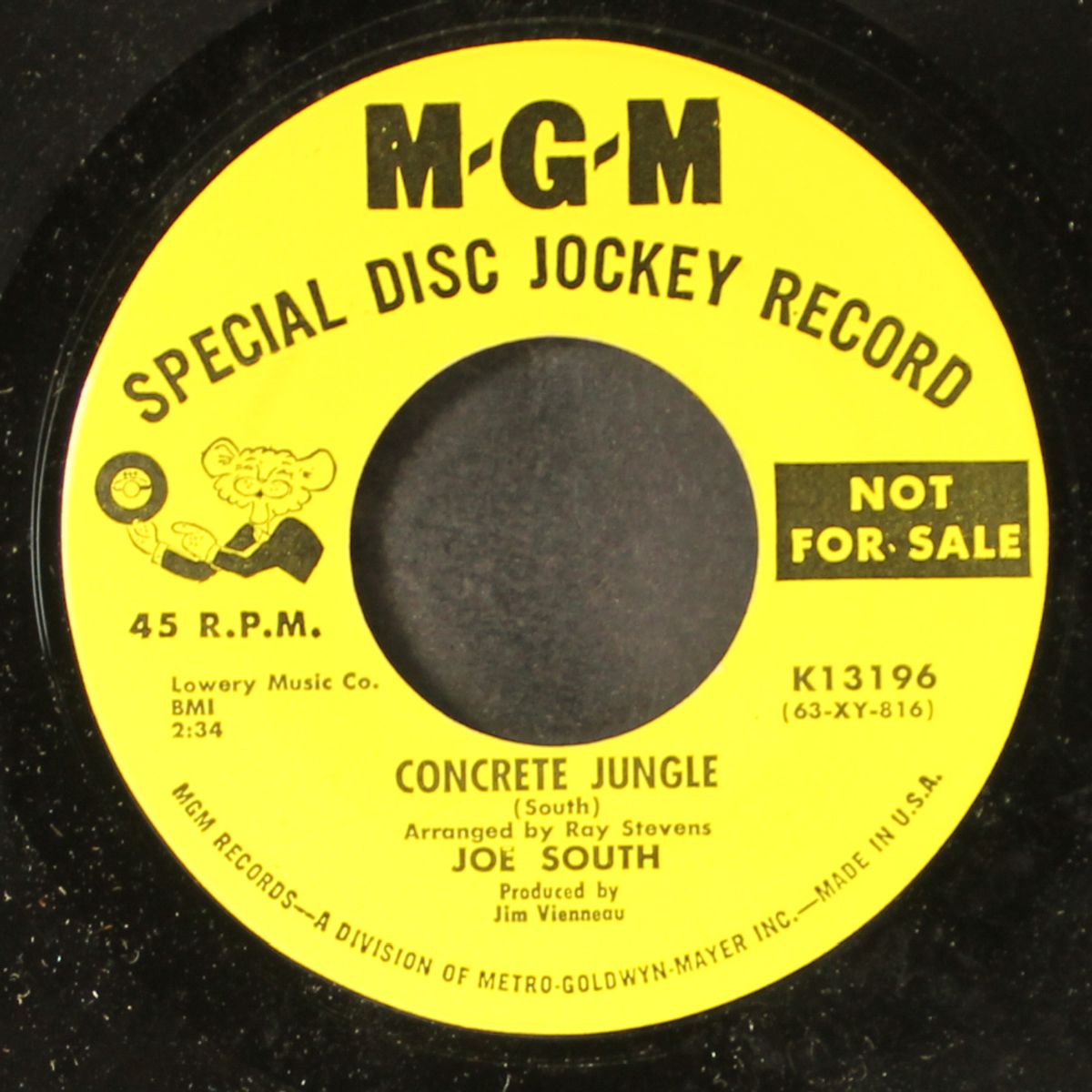 concrete jungle / the last one to know by JOE SOUTH