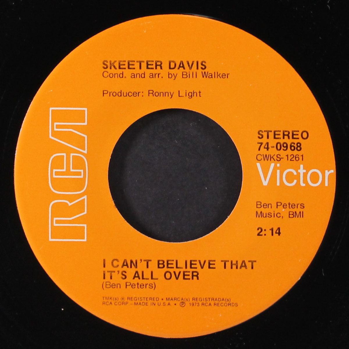 i can't believe that it's all over / try jesus by SKEETER DAVIS
