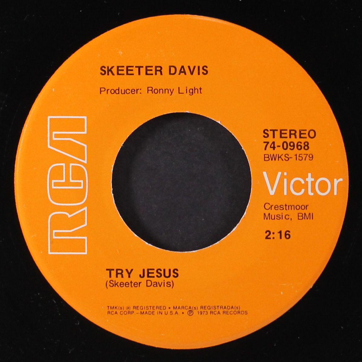 i can't believe that it's all over / try jesus by SKEETER DAVIS