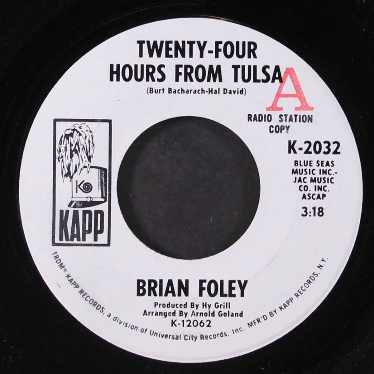 twenty-four hours from tulsa / let me try by BRIAN FOLEY