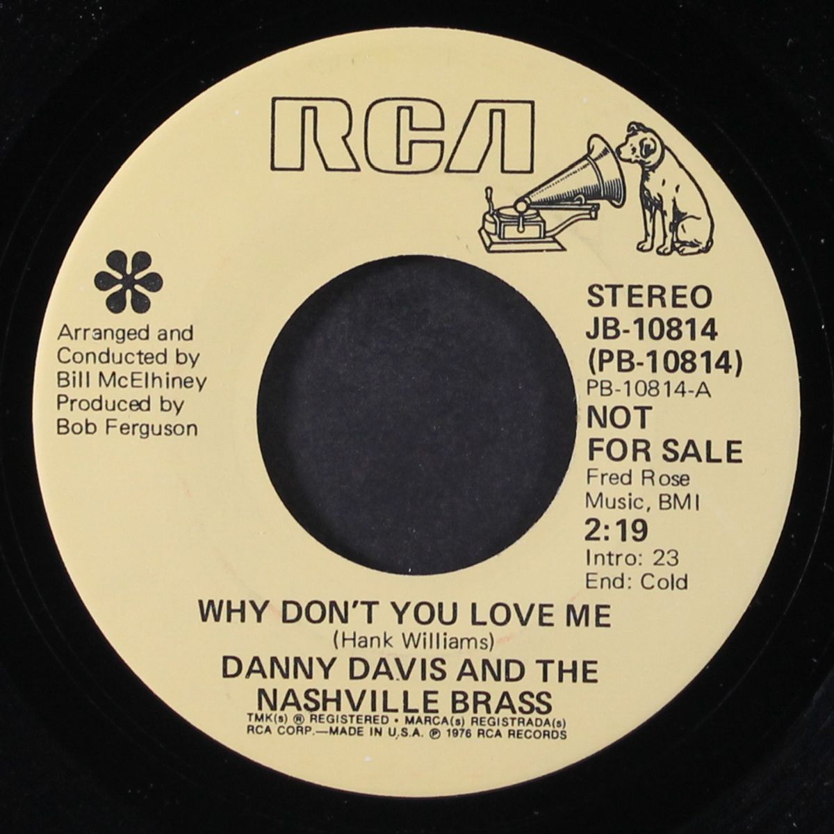 why don't you love me / he'll have to go by DANNY DAVIS & NASHVILLE BRASS