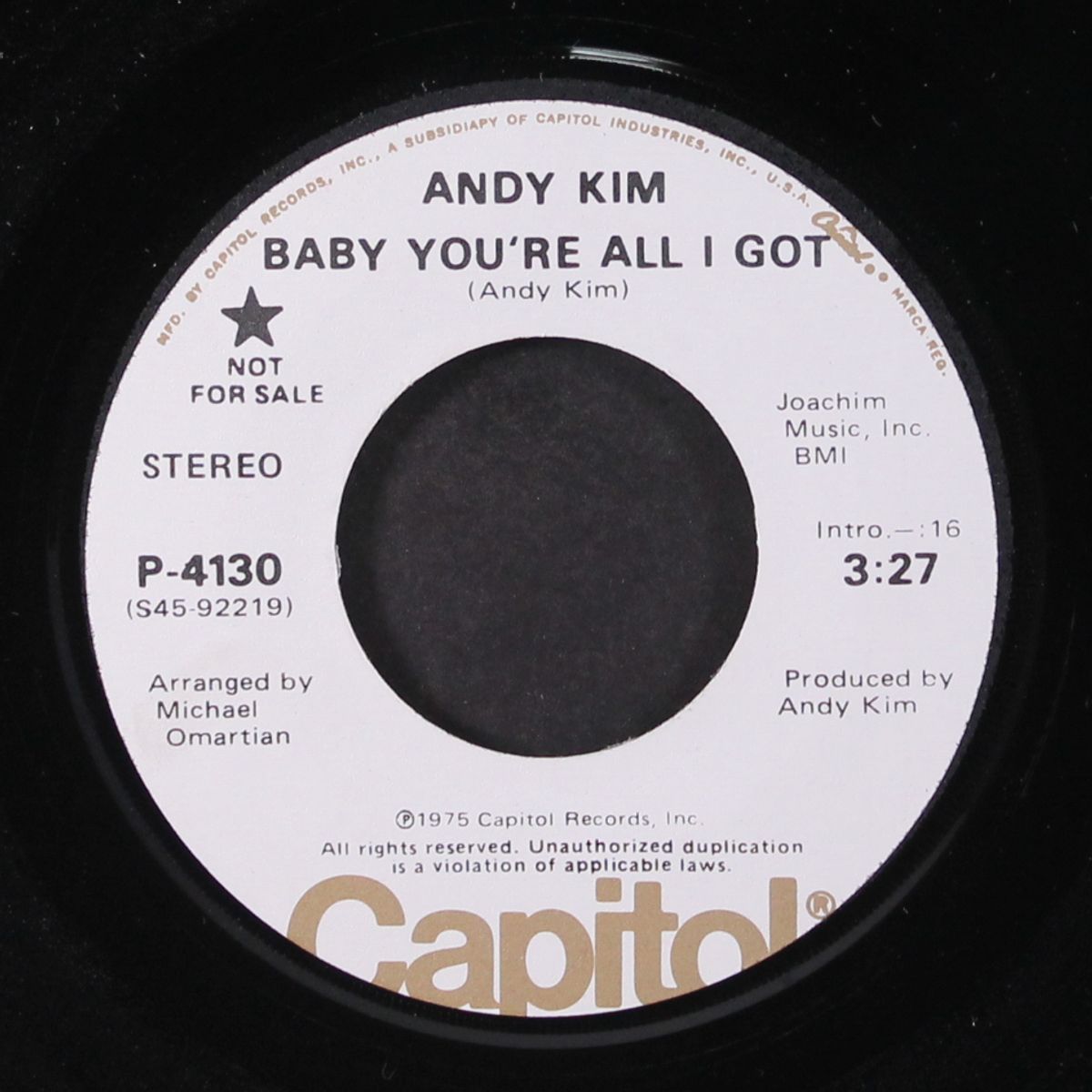 baby you're all i got / mono by ANDY KIM