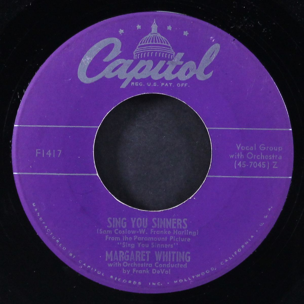 sing you sinners / you are the one by MARGARET WHITING