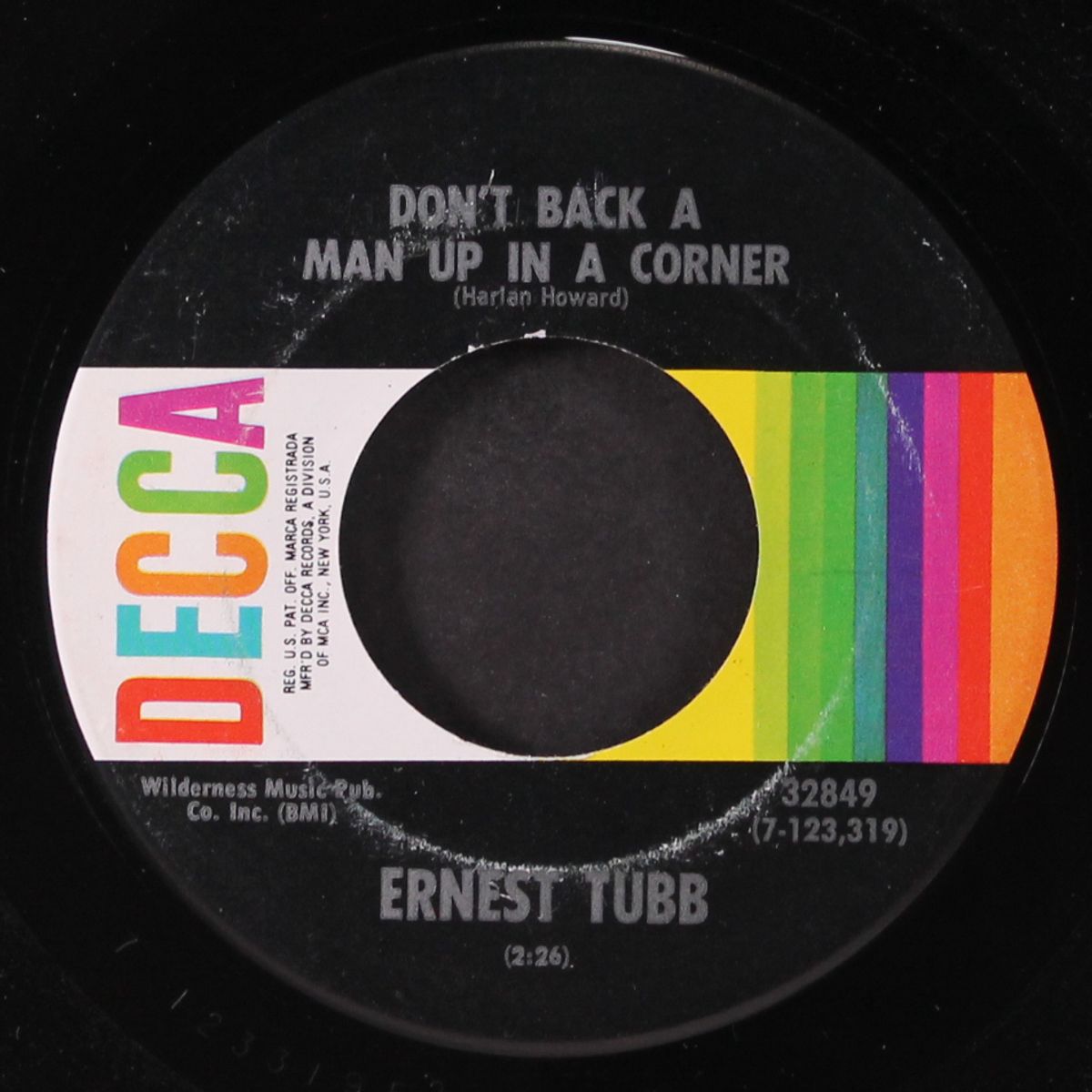 shenandoah waltz / don't back a man up in a corner by ERNEST TUBB