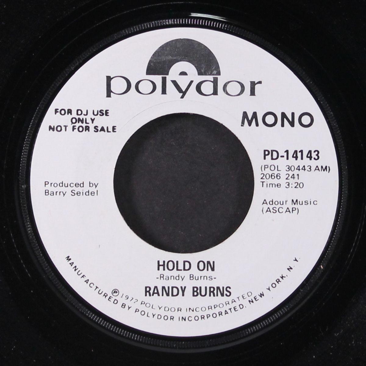 hold on / mono by RANDY BURNS