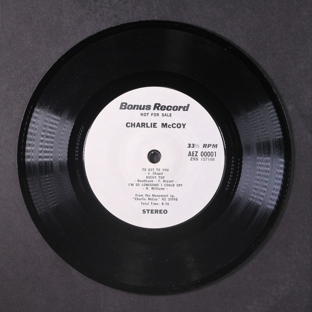 bonus record by CHARLIE MCCOY