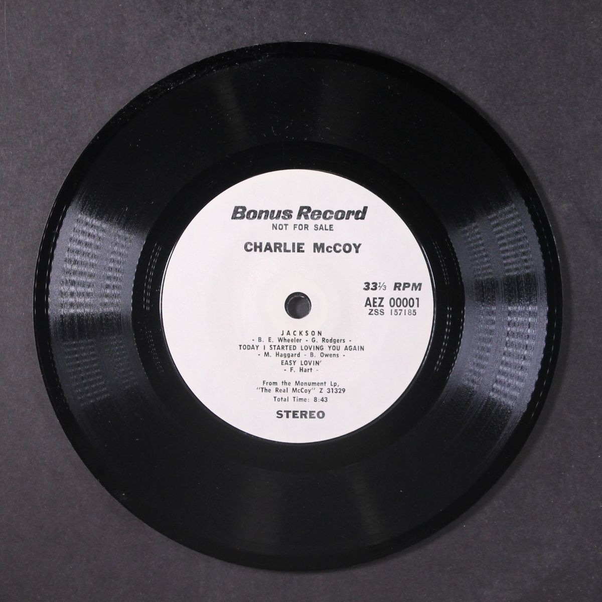 bonus record by CHARLIE MCCOY