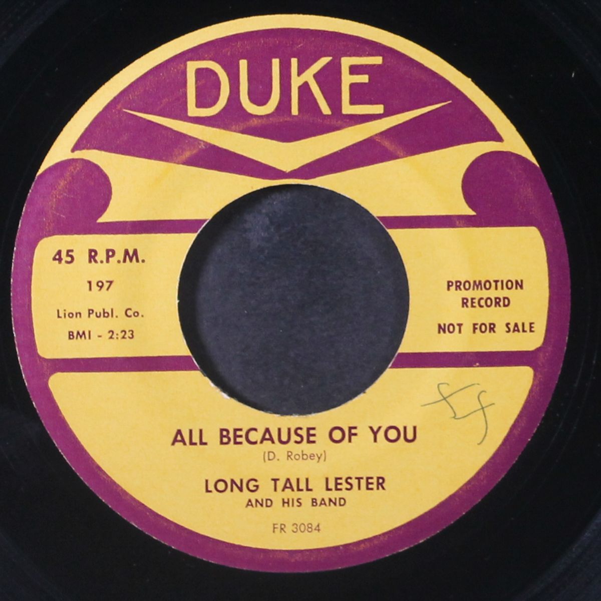 working man / all because of you by LONG TALL LESTER