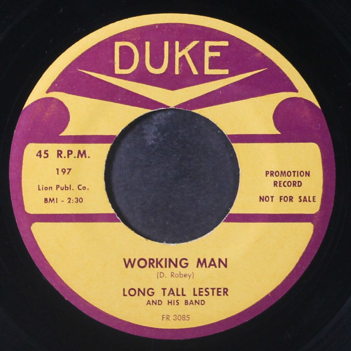 working man / all because of you by LONG TALL LESTER